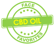 Illustration of Face Favorites CBD Oil badge logo.